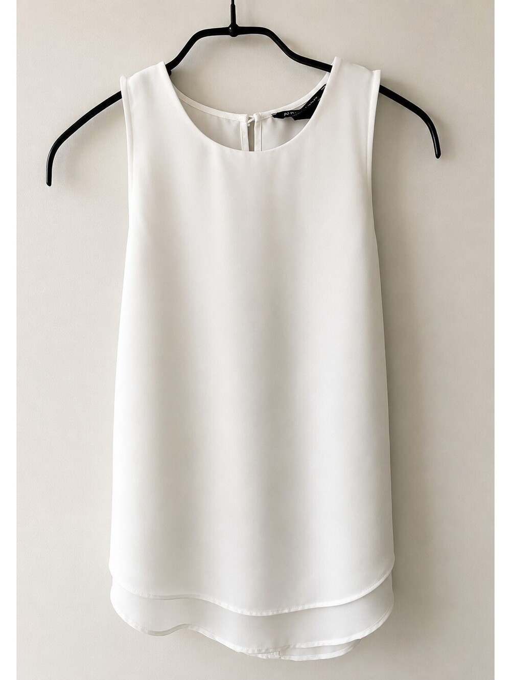 Armani Exchange White Sleeveless Tank Top with Black Strap Detail - Picture 2 of 14